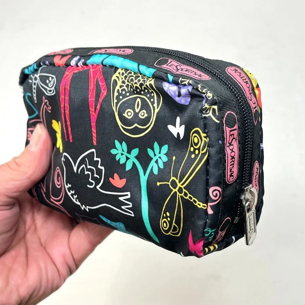 LeSportsac Animal Print Small Rectangular Cosmetic Bag Make-Up Pouch - Picture 1 of 10